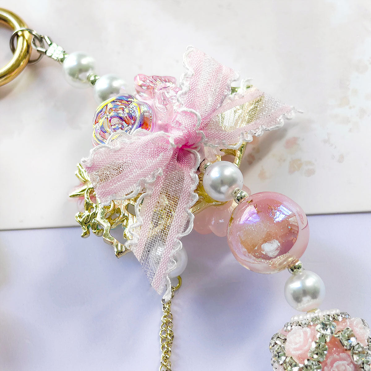 1pc Fanshaped Fancy beads Mobile Phone, Lanyard, Mobile Phone Charm, Camera Decoration, Key Chain, Bag, Pendant, Designed For Women