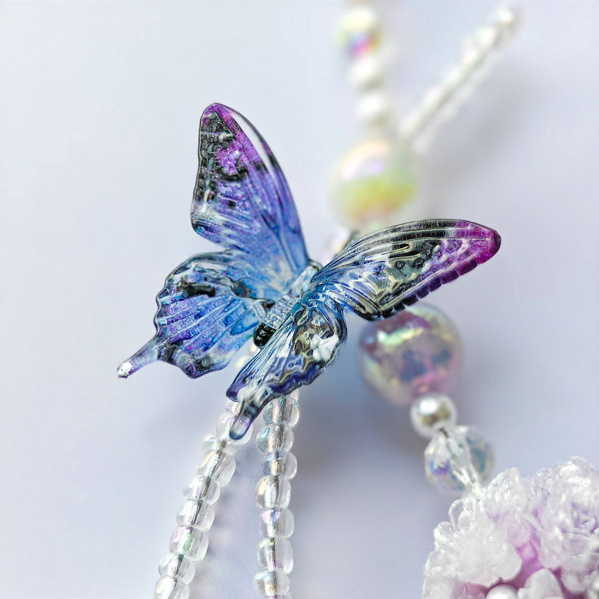 1 Pc Colourful Butterfly Mobile Phone Lanyard Mobile Phone Pendant Mobile Phone Charm Compatible Bag Decoration Key Chain Specially Designed For Women Fashionable And Beautiful Sparkling Gifts For Mother, Family, Friends, Birthday, Holiday Phone Chain